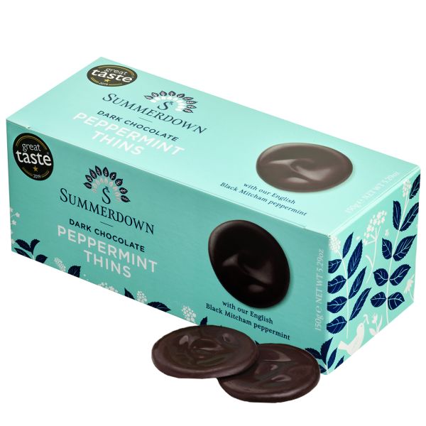 Summerdown, Dark Chocolate Peppermint Thins, 150g